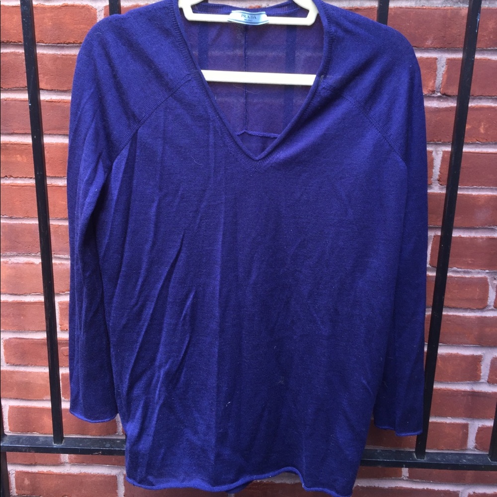 Prada Unisex Wool V Neck Sweater